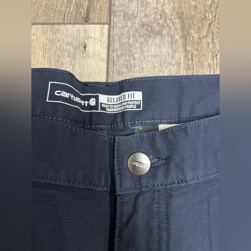 Carhartt rugged flex Relaxed Fit Navy canvas cargo work Pants 38x34